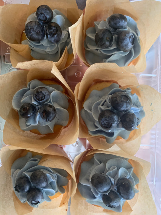 Blueberry BUTTERCREAM VANILLA CUPCAKES