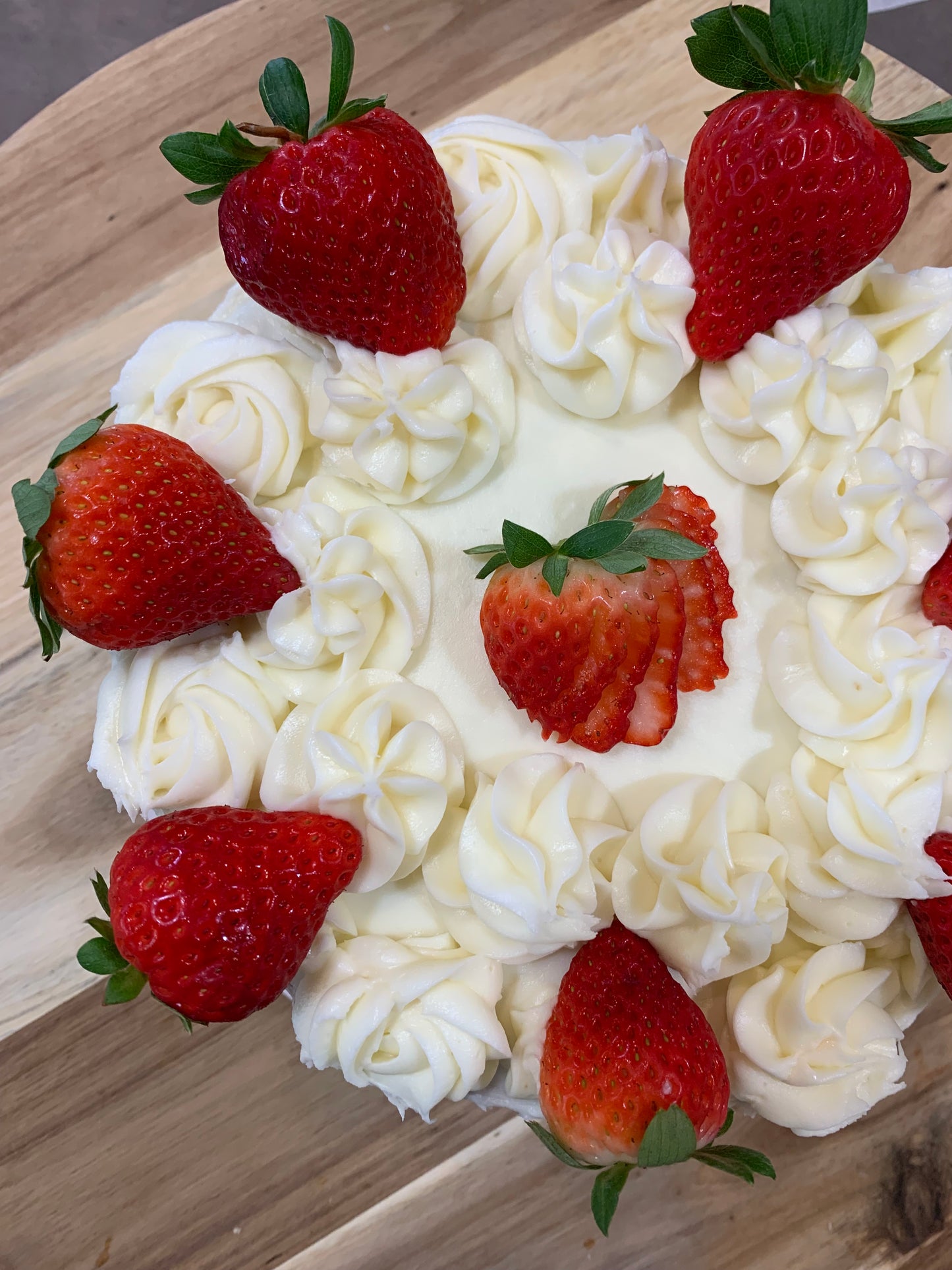 VANILLA + STRAWBERRY JAM CAKE w/ CREAM CHEESE ICING
