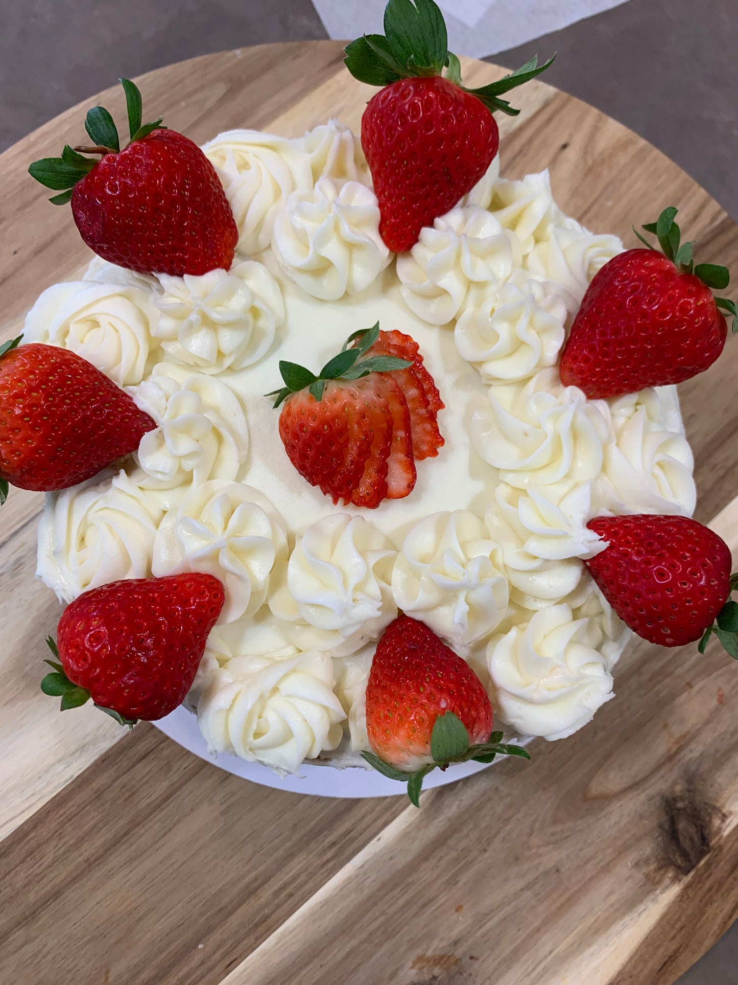 VANILLA + STRAWBERRY JAM CAKE w/ CREAM CHEESE ICING